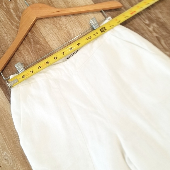 Whistles White Relaxed Leg Cropped Flare Linen Blend Pants Lightweight Flowy EUC - Picture 6 of 16